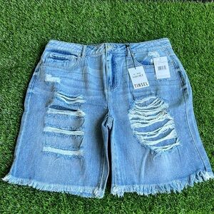 TINSEL Distressed Bermuda Denim Shorts size 28